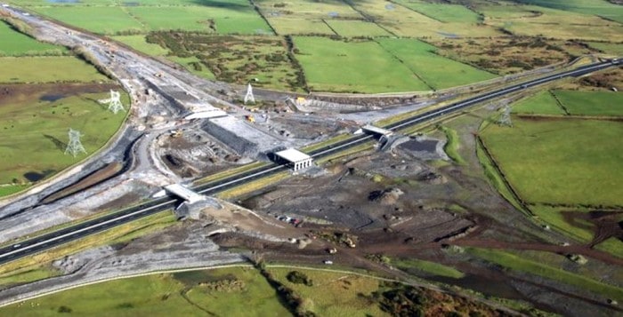 The Rathmorrissey Interchange under construction ... where the M17/M18 Gort-Tuam Motorway will meet the M6 Galway-Dublin Motorway ( Connaugh Tribune)